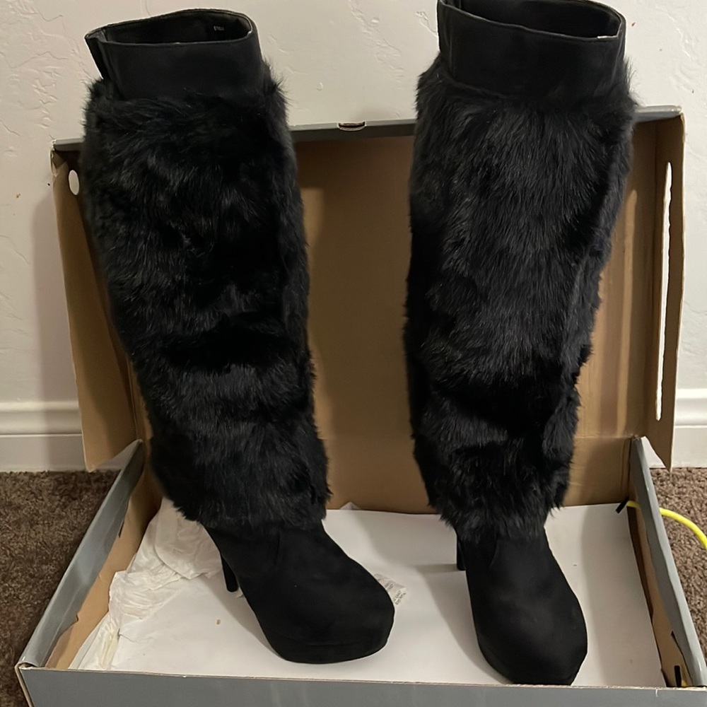 Black Charlotte Russe knee high boots